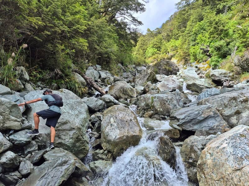 the start of the journey off the routeburn