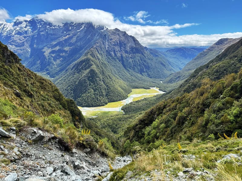views from the creek over Routebirn Flats