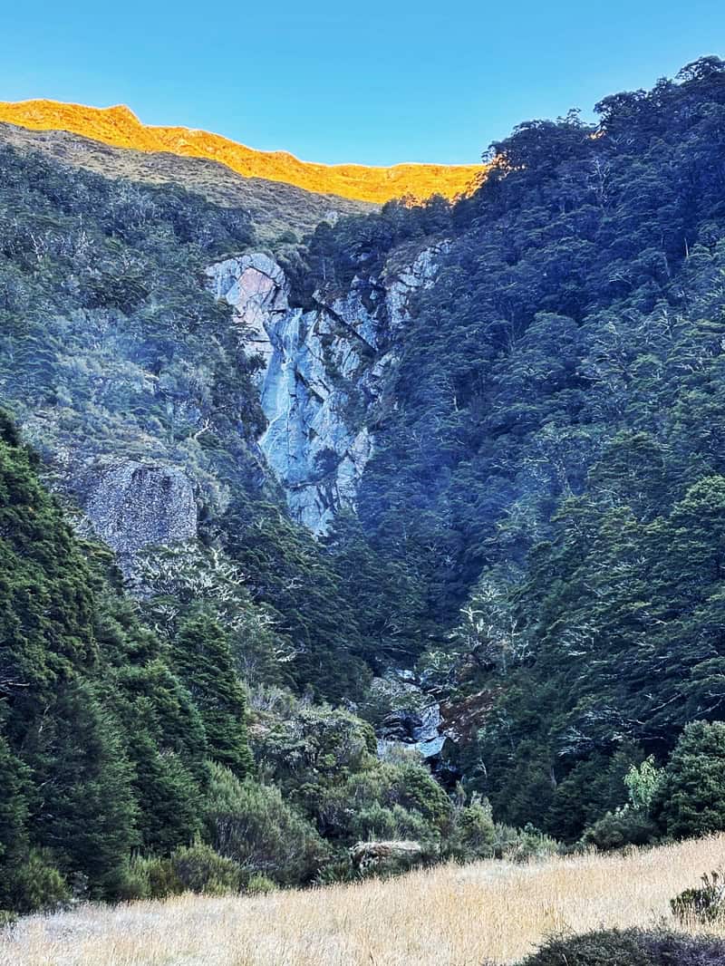 waterfall near cameron hut otago