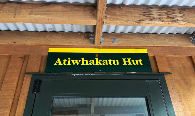 atiwhaka hut sign
