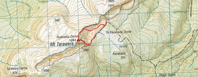 mount tarawera hike map