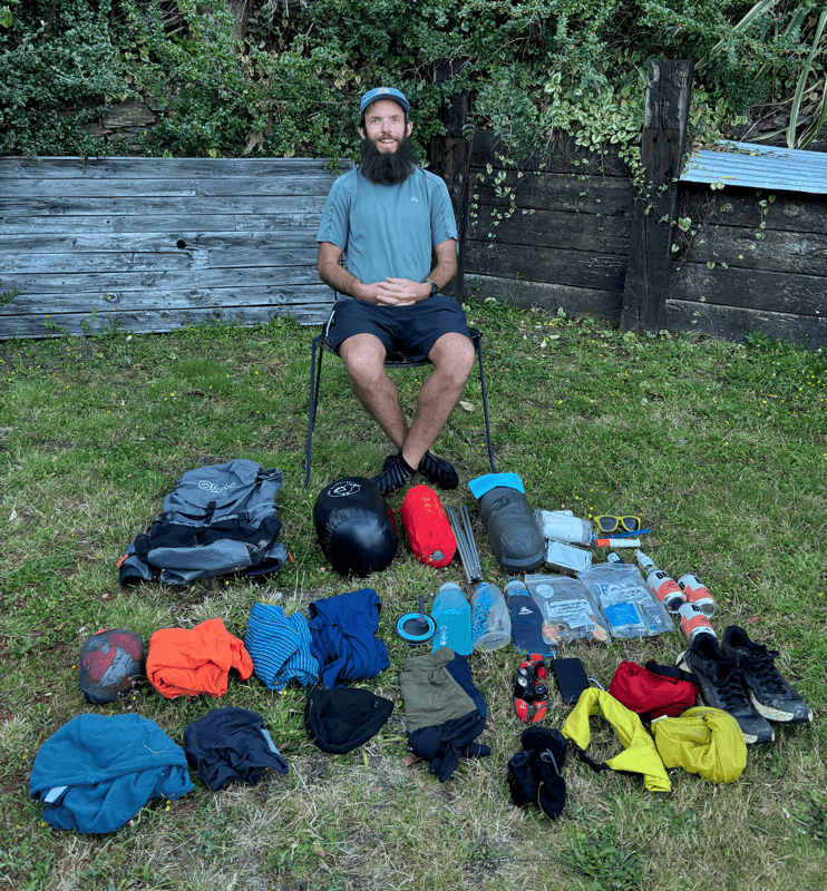 jub with all his overnight gear